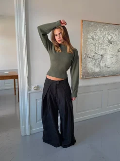 Design By Si Klausa suitpants med nålestriber - Sort/hvid Discount