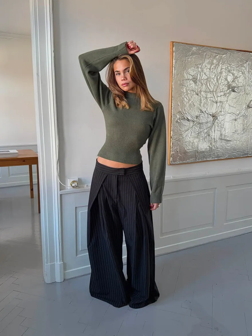 Design By Si Klausa suitpants med nålestriber - Sort/hvid Discount