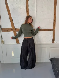 Design By Si Klausa suitpants med nålestriber - Sort/hvid Discount