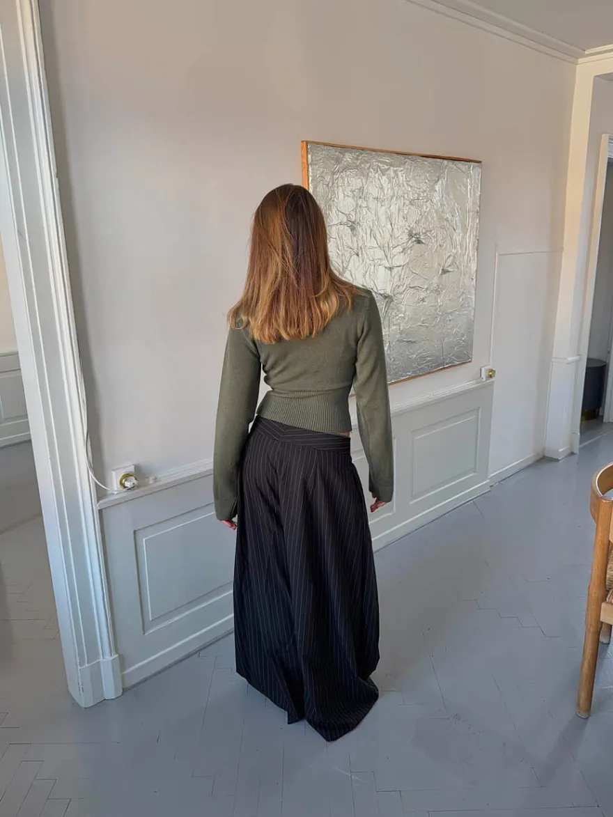 Design By Si Klausa suitpants med nålestriber - Sort/hvid Discount