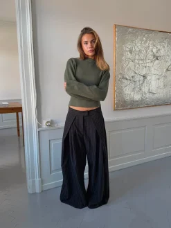 Design By Si Klausa suitpants med nålestriber - Sort/hvid Discount