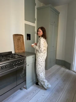 Design By Si Kyla pyjamasbukser med halvmåner - Beige New
