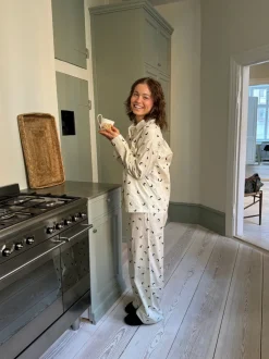 Design By Si Kyla pyjamasbukser med halvmåner - Beige New