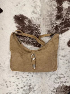 Design By Si Kyle skuldertaske i ruskind - Brun Outlet