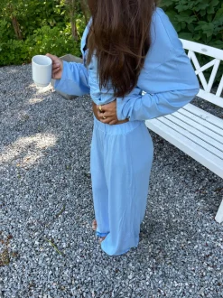 Design By Si Laura pyjamasbukser - Lyseblå Discount