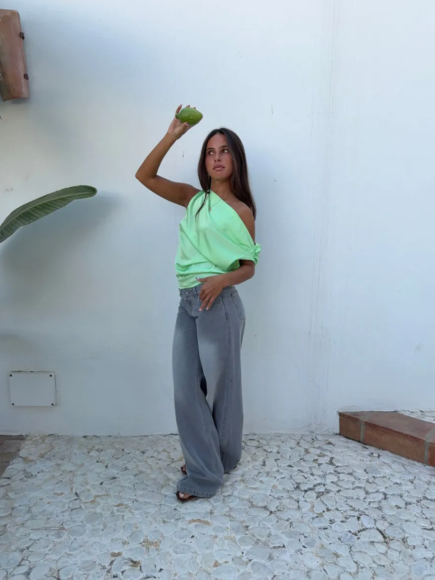 Design By Si Lavina one shoulder top - Grøn Best