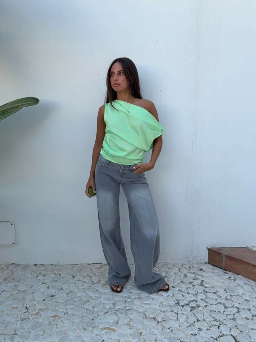 Design By Si Lavina one shoulder top - Grøn Best