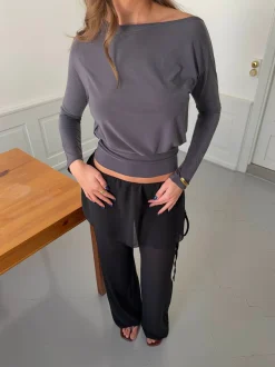 Design By Si Lena bluse - Mørkegrå Outlet