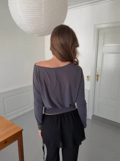 Design By Si Lena bluse - Mørkegrå Outlet