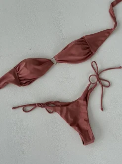 Design By Si Lidia bandeau bikini - Rosa Clearance