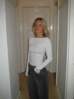Design By Si Lila bluse med åben ryg - Grå Best