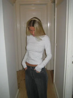 Design By Si Lila bluse med åben ryg - Grå Best
