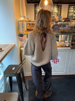 Design By Si Lilou striktrøje - Beige/brun Clearance