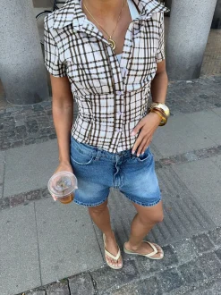 Design By Si Linda bermudashorts - Blå denim Online