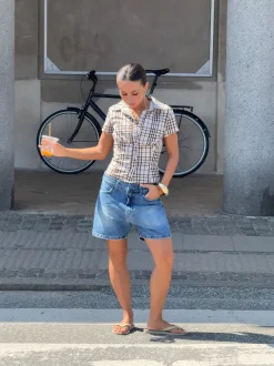 Design By Si Linda bermudashorts - Blå denim Online