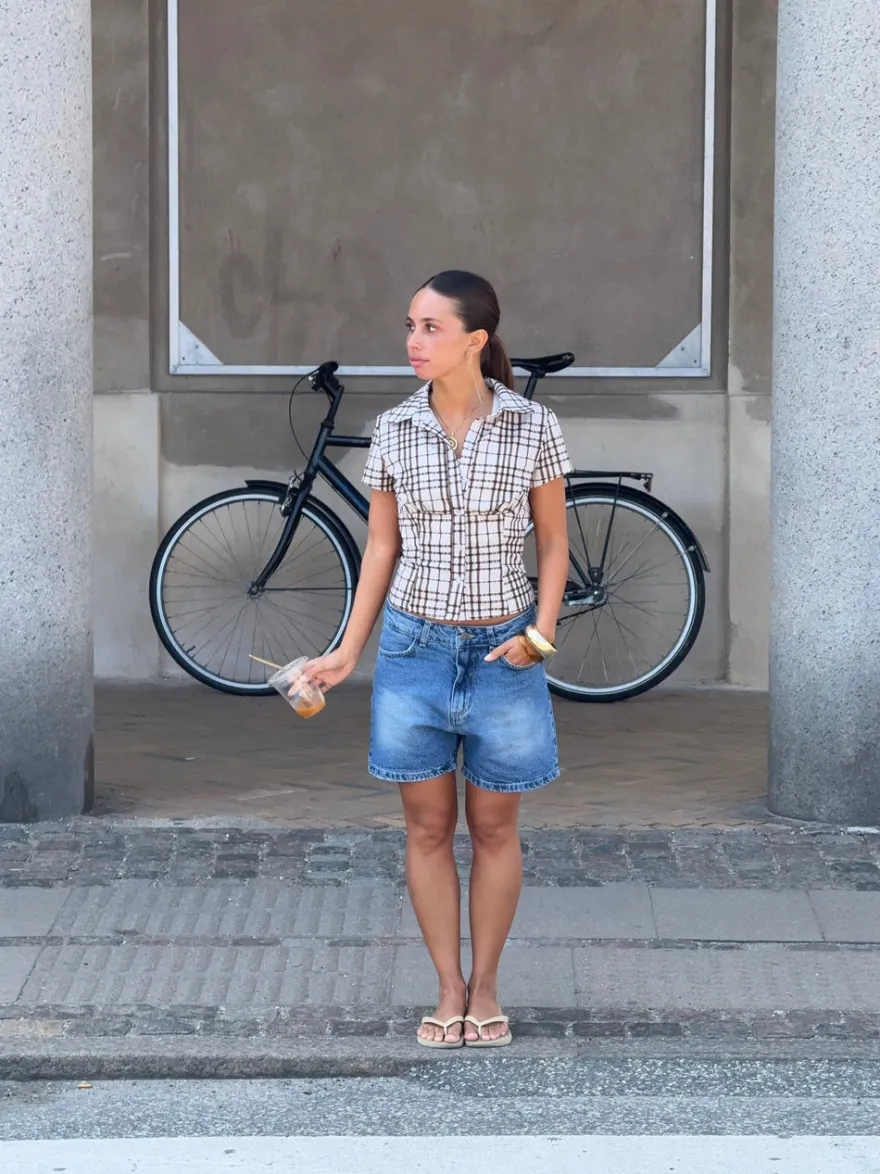 Design By Si Linda bermudashorts - Blå denim Online
