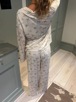 Design By Si Linnea pyjamasbukser med sløjfer - Off white New