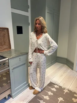 Design By Si Linnea pyjamasbukser med sløjfer - Off white New
