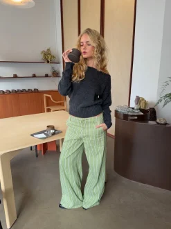 Design By Si Loni one shoulder striktrøje i uld - Grå Best