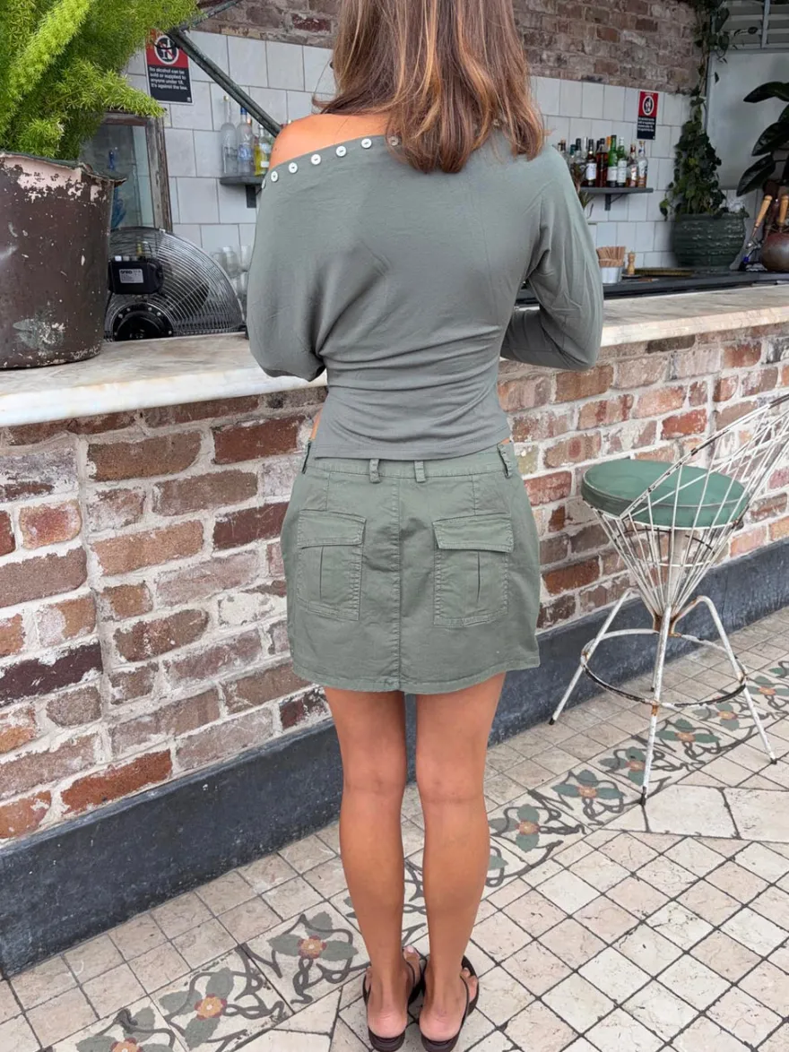 Design By Si Lorenza cargonederdel - Grøn Outlet