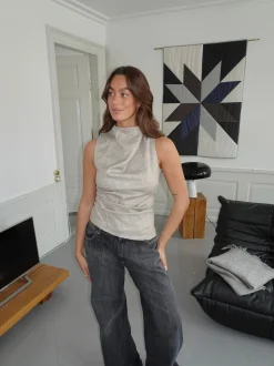 Design By Si Louise top - Taupe Hot
