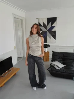 Design By Si Louise top - Taupe Hot