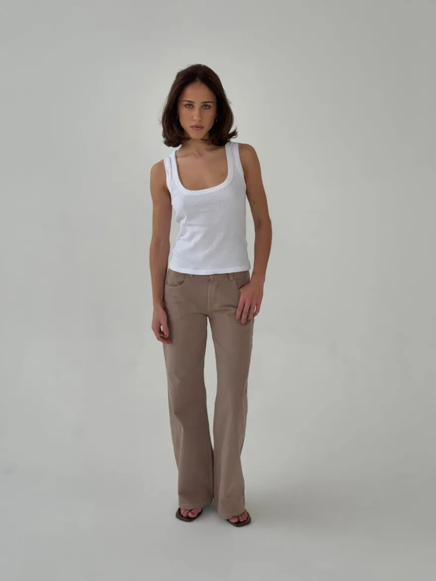 Design By Si Lovia jeans - Taupe Hot