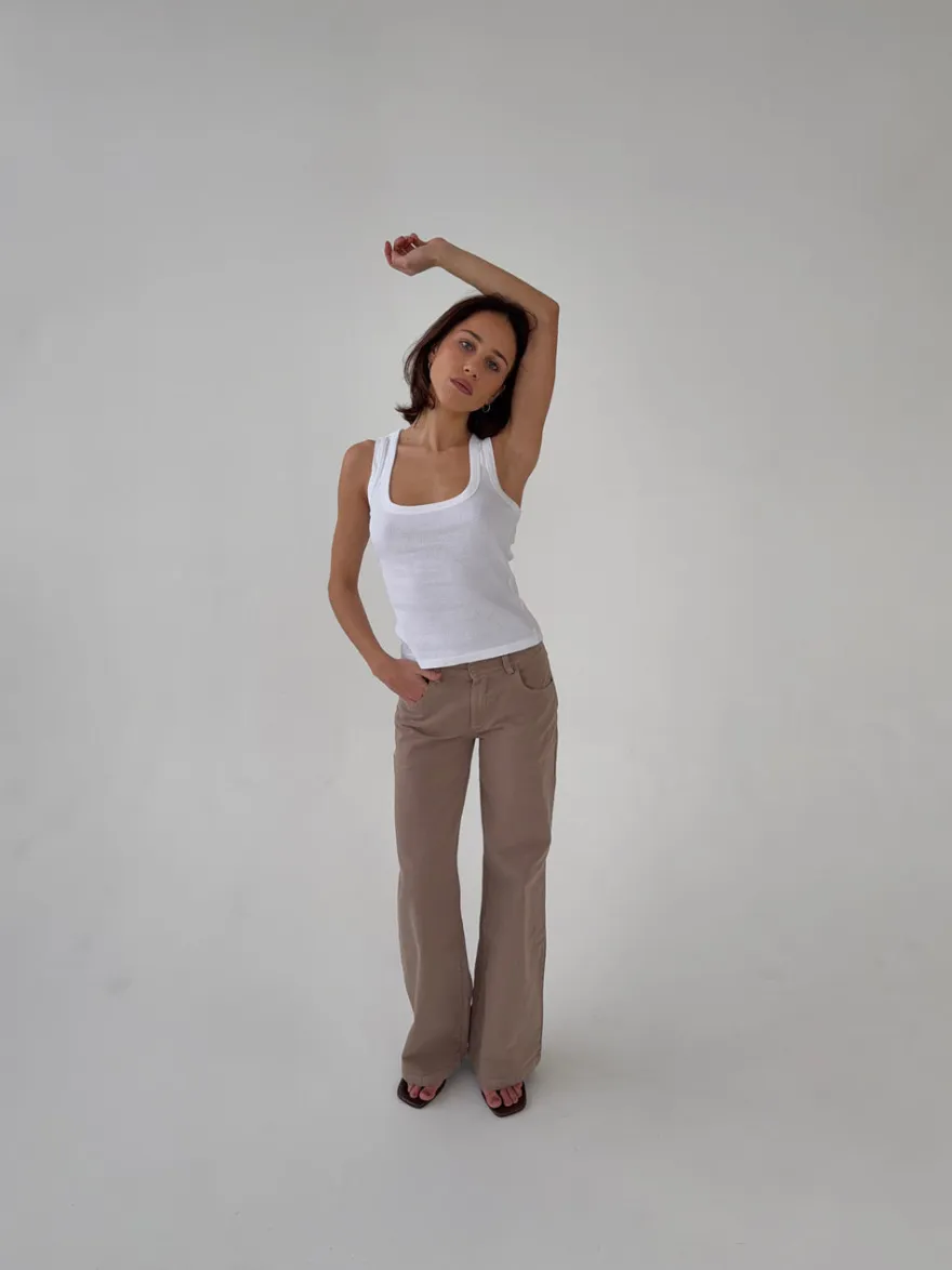 Design By Si Lovia jeans - Taupe Hot