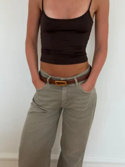 Design By Si Luce bælte - Brun/guld Discount