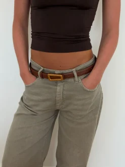 Design By Si Luce bælte - Brun/guld Discount