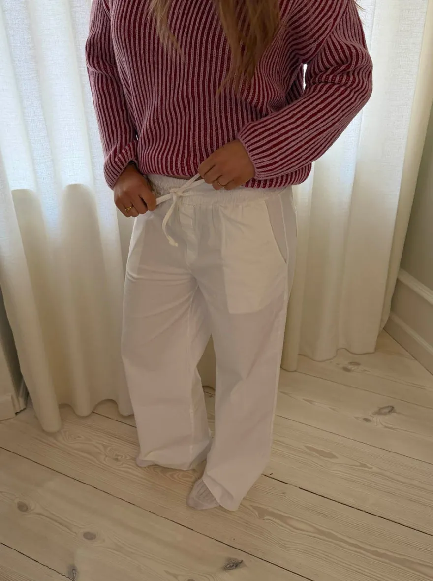 Design By Si Lucille bukser med snørelukning - Hvid Discount