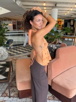 Design By Si Lumi top med palietter - Orange Best
