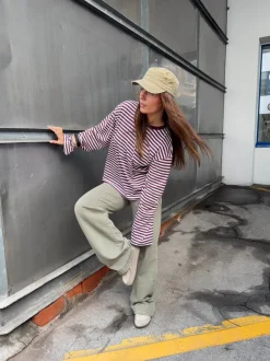 Design By Si Lura bluse med striber - Rød/hvid New
