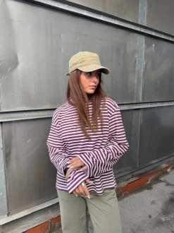 Design By Si Lura bluse med striber - Rød/hvid New