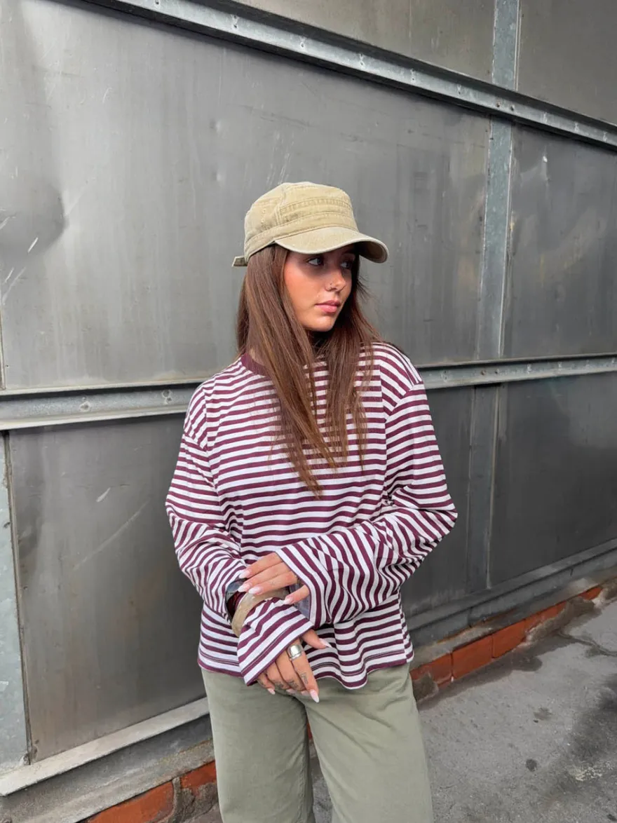 Design By Si Lura bluse med striber - Rød/hvid New