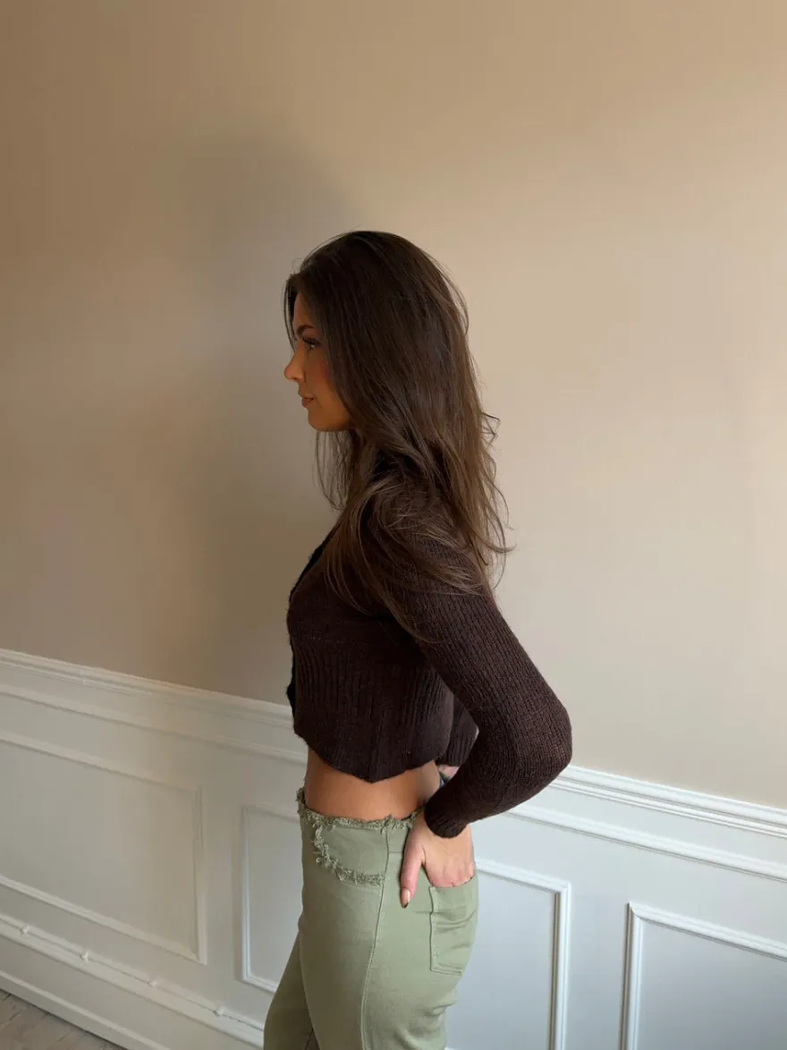 Design By Si Lyda cardigan - Brun Sale