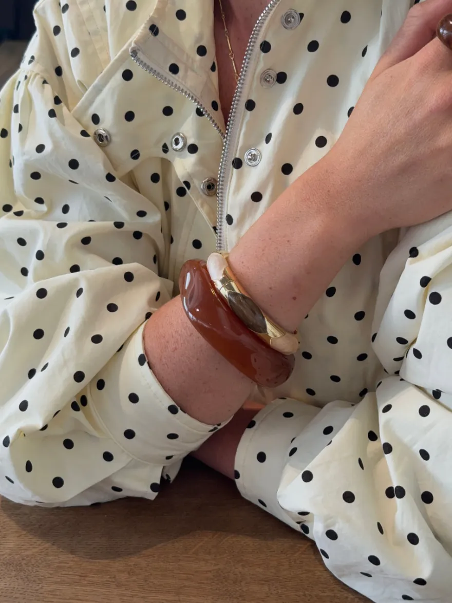Design By Si Lykke chunky armbånd - Mørk karamel