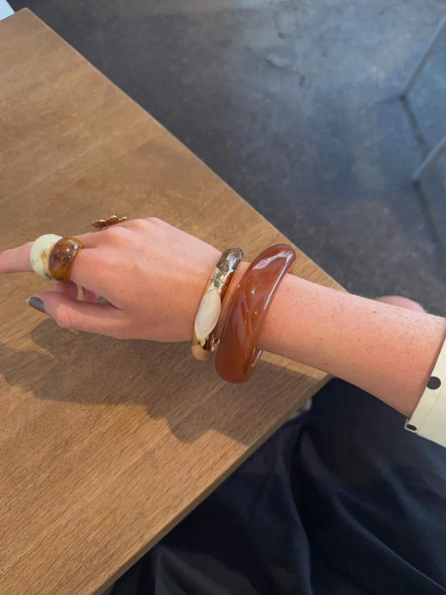 Design By Si Lykke chunky armbånd - Mørk karamel