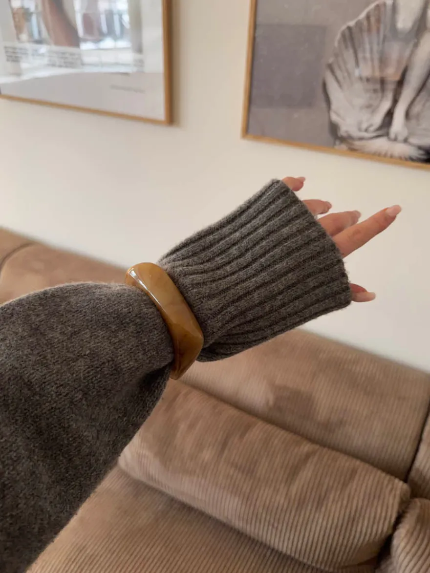 Design By Si Lykke chunky armbånd - Mørk karamel Hot