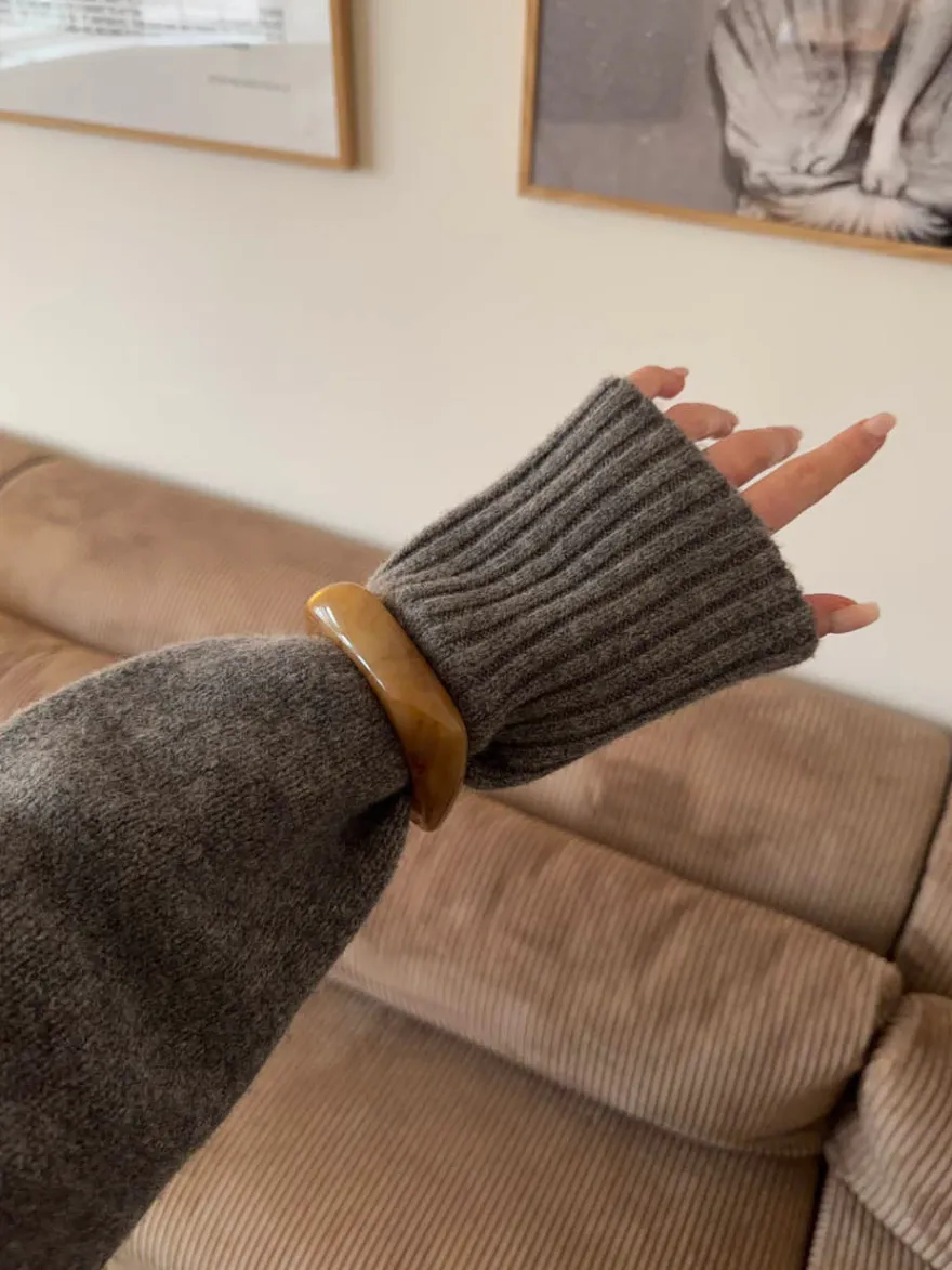 Design By Si Lykke chunky armbånd - Mørk karamel Hot