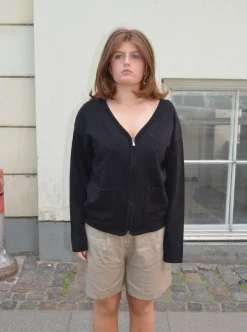 Design By Si Madison cardigan med lynlås - Sort