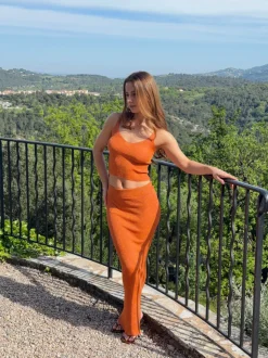 Design By Si Malie glimmernederdel - Orange Outlet