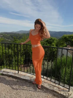 Design By Si Malie glimmernederdel - Orange Outlet