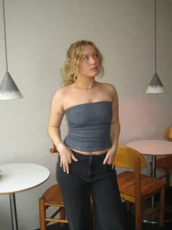 Design By Si Malina denimtop - Mørkegrå Clearance