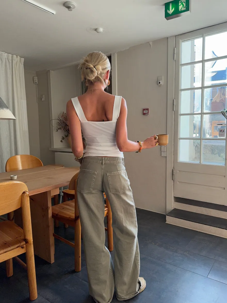 Design By Si Mandaline tanktop med blondetaljer - Hvid Hot