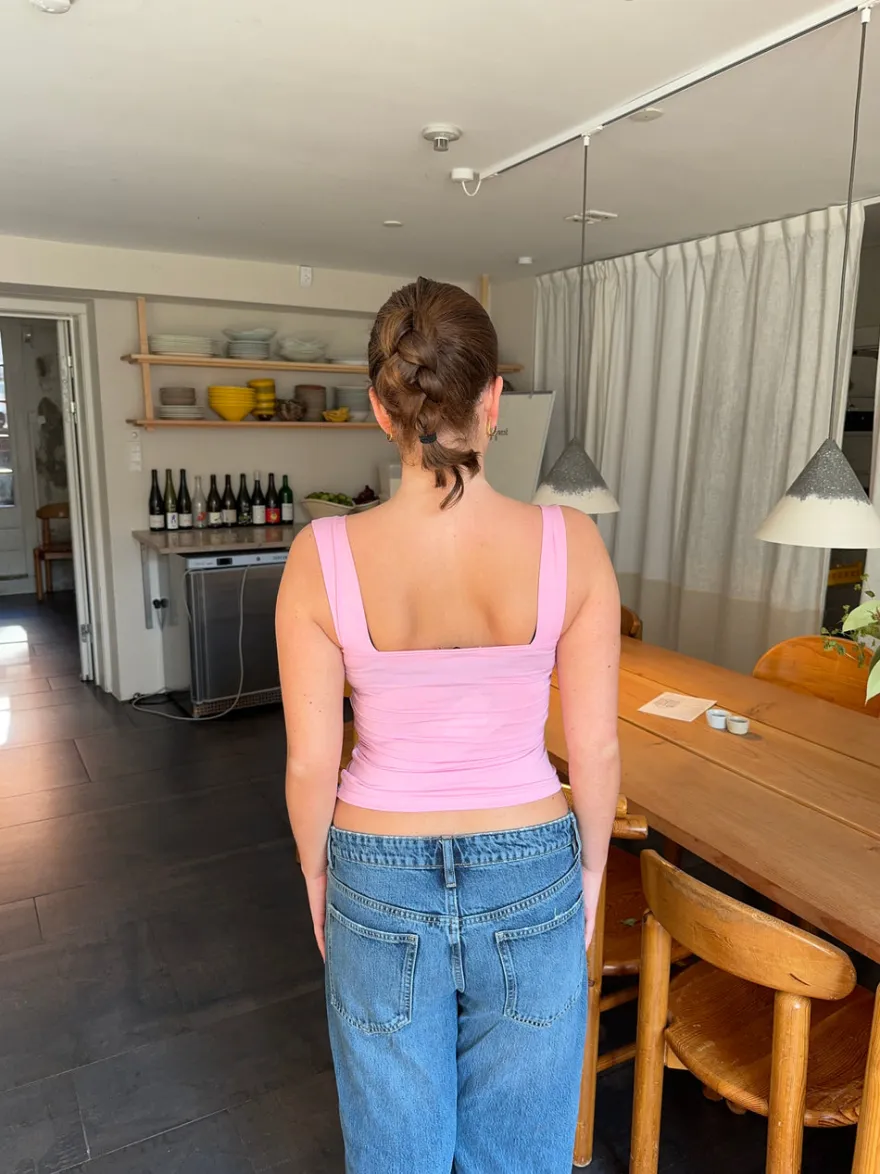 Design By Si Mandaline tanktop med blondedetalje - Pink Discount