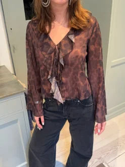 Design By Si Marianne langærmet bluse - Leopard Online