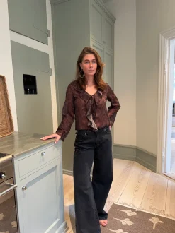 Design By Si Marianne langærmet bluse - Leopard Online