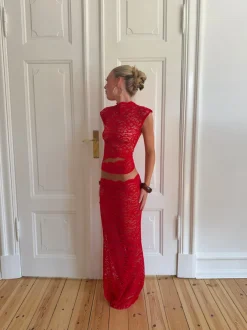 Design By Si Marisol nederdel i blonde - Rød Clearance