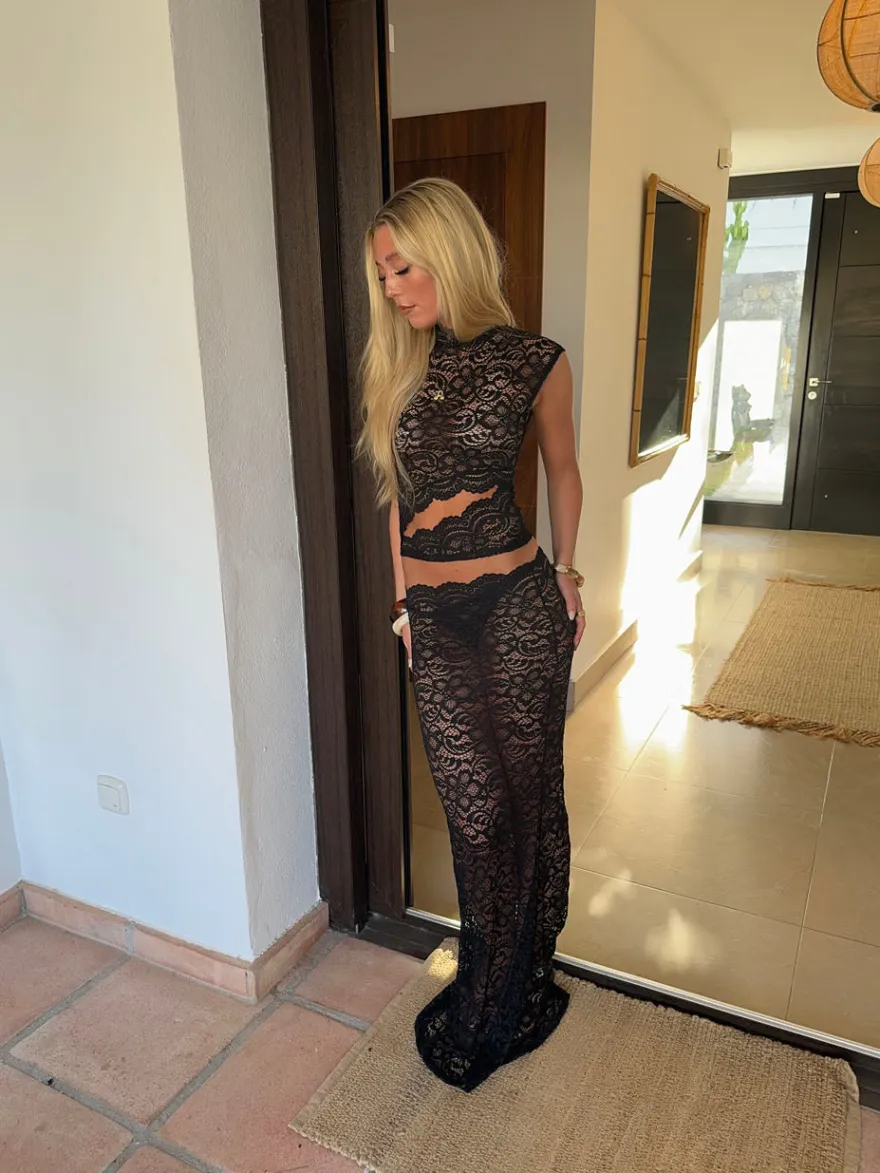 Design By Si Marisol nederdel i blonde - Sort Sale